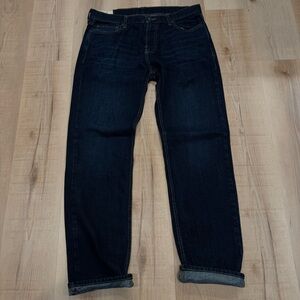 Hollister Men's 34x32 Classic Straight Dark Wash Blue Denim Jeans